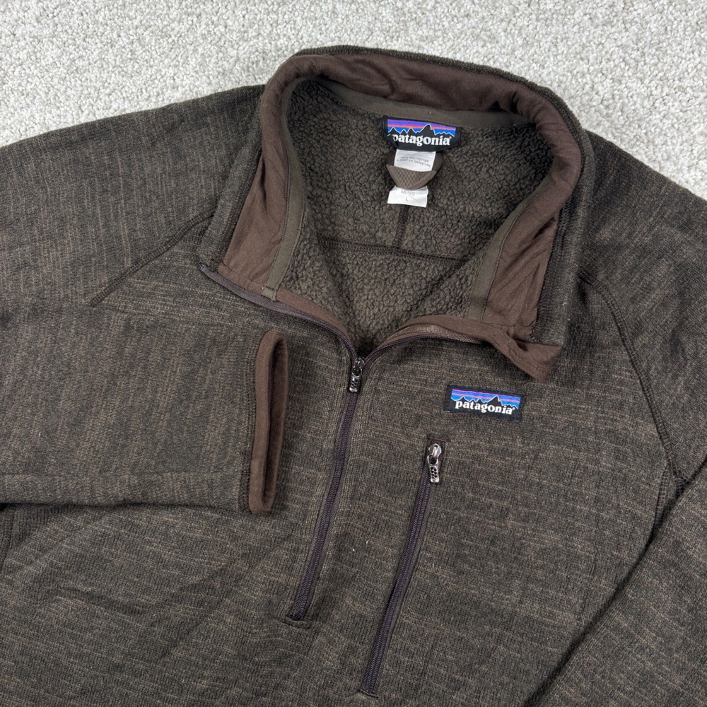 Patagonia Better Sweater Pullover Mens L Brown 1/4 Zip Fleece Jacket 25527